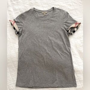 Burberry Brit Heather Gray Tee with signature fabric cuff